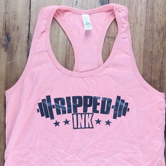 USA STRONG RIPPED INK PEACH RACER BACK TANK TOP SIZE SMALL - Picture 2 of 6
